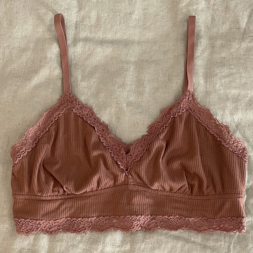 Aerie, bralette, dusty rose, L, NWOT